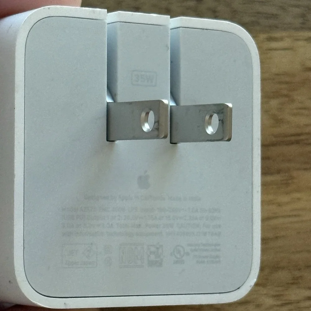 OEM Apple Dual USB-C Port 35W Power Adapter A2571 MW2H3AM/A Compact USED Genuine